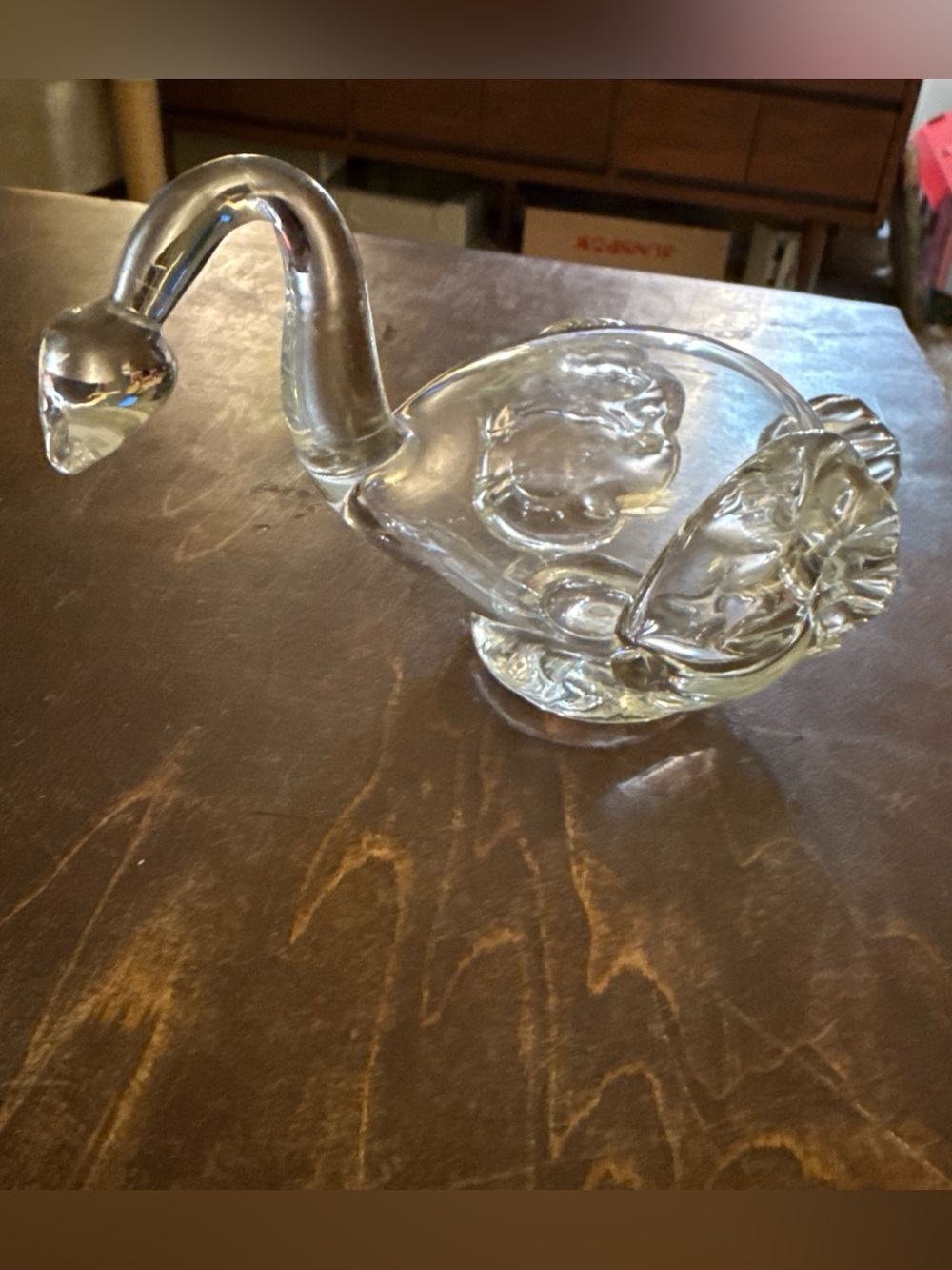 Vintage Hand Blown Art Glass Murano(or like) Bird Swan Figurine MCM art deco